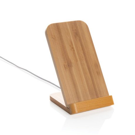 Soporte carga inalámbrica bambú