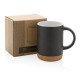 Taza cerámica base corcho 280 ml.